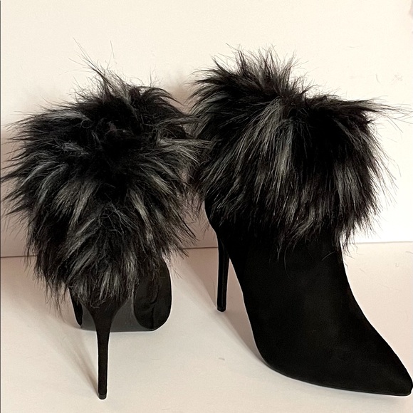 Faux Fur Suede Ankle Boots - Picture 11 of 14